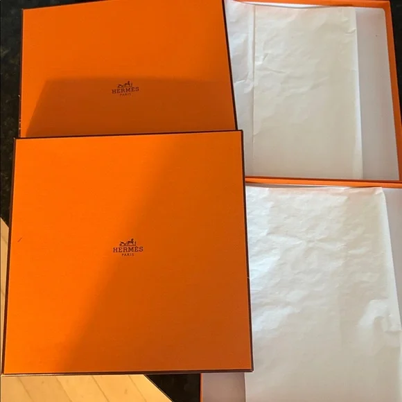 Hermès Orange Scarf Boxes (2) - Picture 2 of 5
